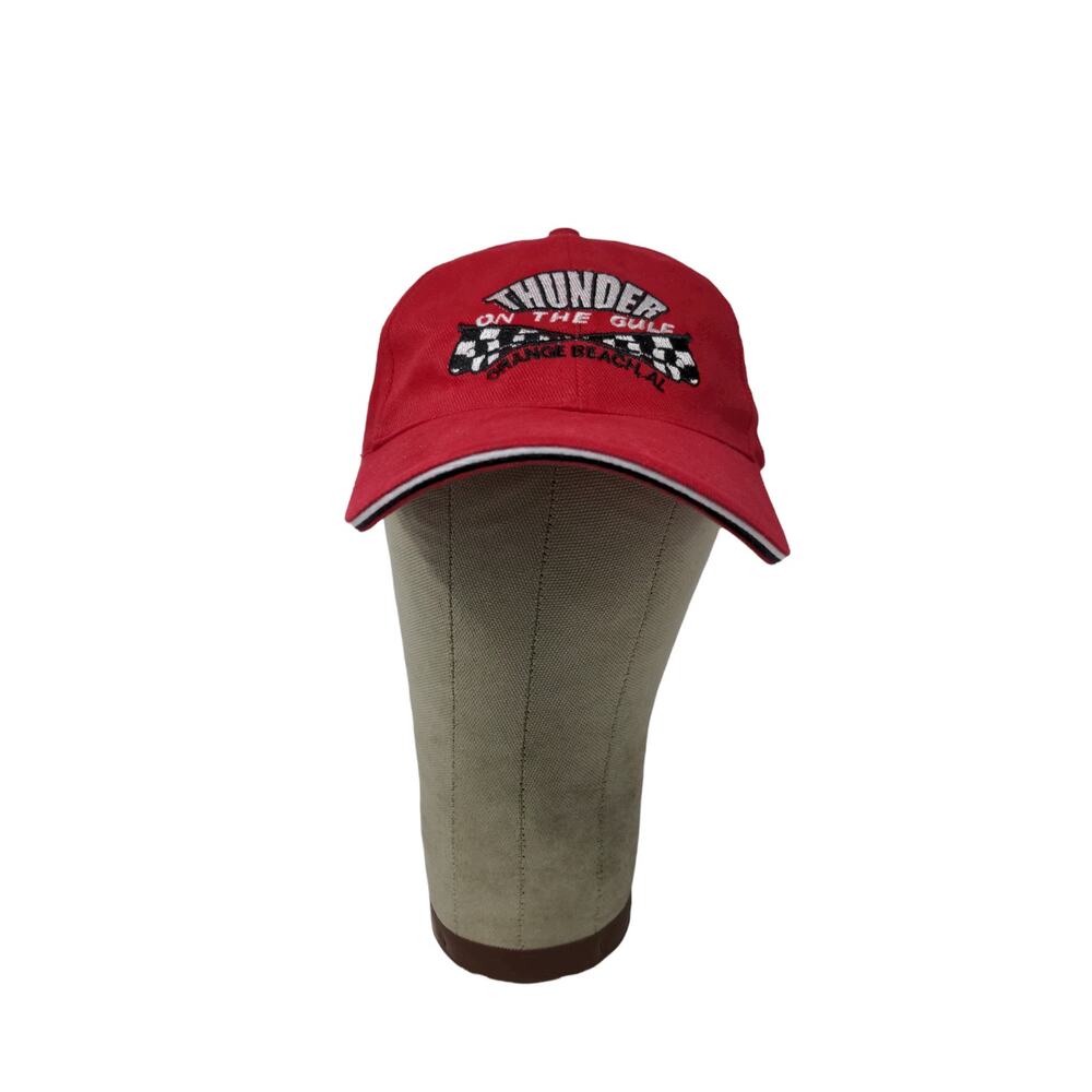 Thunder on the Gulf Orange Beach AL Alabama Strapback Hat Red Embroidered